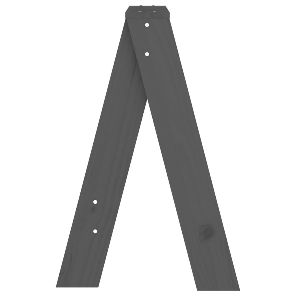 Stools 2 pcs Grey 40x40x60 cm Solid Wood Pine